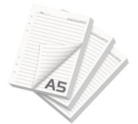 3 Confezioni di Ricarica di Carta A5, 180 Fogli di Carta a Righe con 6 Fori Formato A5, Ricariche di Cartas per Appunti, Agende, Planner, Diari, Schizzi