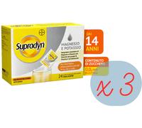 3 confezioni di Supradyn Magnesio Potassio - 24 bustine sali minerali e vitamine