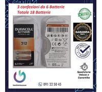 3 CONFEZIONI DURACELL BATTERIA ACUSTICA 312 AIR 1.4V - BLISTER DA 6 PZ. BATTERIE