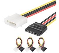 [3 Confezioni] J&D SATA 15 pin a 4 pin LP4 Molex Potenza Cavo adattatore - 15cm