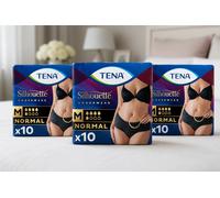 3 Confezioni Tena Silhouette Nero Normal Medium X10 Mutandine Assorbenti Donna