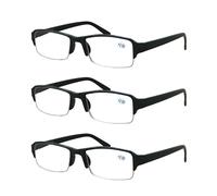3 Confezioni Uomo Unisex Rettangolare Mezza Telaio Lettura Occhiali Molla Hinge