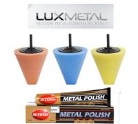 3 CONi LUCIDARE PULIRE CROMO ALLUMINIO ACCIAIO INOX CROMATURA OTTONE AUTOSOL