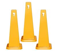 3 Coni Stradali da 70 Cm con Strisce Riflettenti, Birilli Stradali in Plastica PP, per Lavori Stradali, Cantieri, Parcheggi Ed Eventi