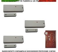 3 CONTATTI MAGNETICI ALLARME RADIO 433,92 MHZ SISMICO CODICE SECUR-LYSA BIANCHI