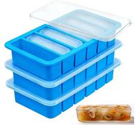 3 contenitori a forma di cubetti di brodo, per congelare zuppe, brodo e salse, 6 x 120 ml per contenitore per porzioni perfette, pratici contenitori per alimenti in silicone