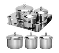 Ｚｉａｌｏｆｉ 3 Contenitori per Polvere per Unghie, Bicchieri di Metallo per Attrezzatura Da Design, Contenitori per Il Lavaggio con Coperchio per Monomeri.