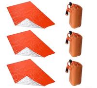 3 coperte isolanti per il primo soccorso all'aperto, impermeabili e ritenzione del calore, sacchi a pelo di sopravvivenza per escursioni, campeggio e uso (3 pezzi)