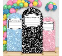 3 coperture per sfondo ad arco scolastico da 1,2 m, 1,5 m, 1,8 m, composizione colorata, in spandex, per il primo giorno di scuola, asilo, feste di compleanno, cerimonie, decorazioni