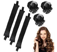 3 Coppie Bigodino Lungo per Boccoli, Heatless Hair Curler, Bigodini Morbidi per Dormire, Tubo Capelli Mossi, Bigodini Senza Calore, per Boccoli Lunghi,Capelli Medi Spugna Bigodini Set Dormire