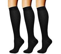 3 coppie Calze a compressione per uomo e donna, Calzini graduata Calze Elastiche a Compressione per corsa, infermieri, viaggi, volo, gravidanza,15-20 mmHg, Potenziano Circolazione, Recupero e Sport
