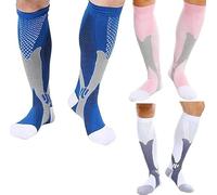 3 coppie Calze a compressione per uomo e donna, graduata 20-30 mmHg per crossfit, maternità, atletica, vene varicose, trombosi venosa - aumenta la resistenza, pratica e recupero