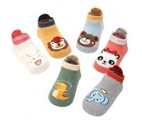 3 coppie di calzini bassi 3D antiscivolo con disegni animati per neonati e bambini piccoli, calzini trampolino con puntini sulla suola per non scivolare 1-3Y,0-1 anno,3-5YFumetto,stampa dappertuttoPol