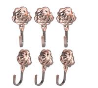 3 coppie ganci da parete della porta in metallo a rosa vintage (rosso rame)