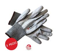 3 COPPIE GUANTI PROTETTIVI ANTITAGLIO METAL DETECTOR GIARDINAGGIO TAGLIA L