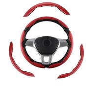 3 coprivolanti in fibra di carbonio, antiscivolo, segmentato, antiscivolo, misura universale, adatto per SUV, furgoni, monovolume, auto (rosso)