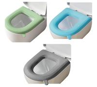 3 copriwater per WC, scaldabagno allungato, cuscino imbottito per sedile WC, lavabile o portatile a forma di O, copertura per serbatoio WC