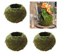 3 Creative Moss Ball Flower Pot Planter Bonsai Plant Holder Home Garden 12cm