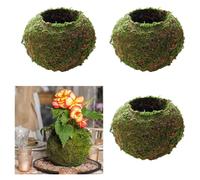 3 Creative Moss Ball Flower Pot Planter Bonsai Plant Holder Home Garden 12cm