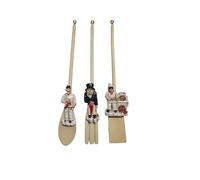 3 CUCCHIAI LEGNO 30CM ART1 CON O SENZA APPLICAZIONI RESINA PULCINELLA SCIO'SCIO' SOUVENIR NAPOLI DA CUCINA