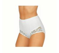 3 culotte slip JADEA vita alta cotone elastico con pizzo Tg 8 BIANCO art.06