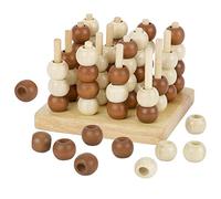Goki Tic-Tac-Toe Gioco di Legno Gioco per Famiglie 3-D-Spiel Strategia HS058