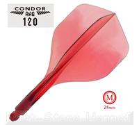 3 Dart Flights Condor Axe 120, Rosso, Lunghezza Selezionabile
