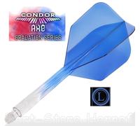 3 Dart Flights Condor Axe Gradiente, Standard Piccolo, Blu / Clear, Lungo Scelta
