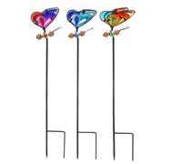 3 decorazioni a forma di farfalla in metallo: pali in per l'arte del