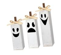 3 decorazioni da tavola in legno fatte a mano per Halloween, per feste di Natale autunnali e per la casa, facili da usare