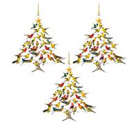 3 decorazioni natalizie, colibrì colorate, decorazione per la casa - 2D in acrilico su entrambi i lati per albero di Natale, finestre, regalo per gli amanti degli uccelli, decorazione natalizia