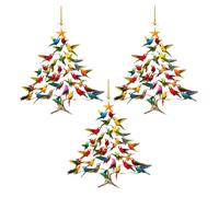 3 decorazioni natalizie, colibrì colorate, decorazione per la casa - 2D in acrilico su entrambi i lati per albero di Natale, finestre, regalo per gli amanti degli uccelli, decorazione natalizia