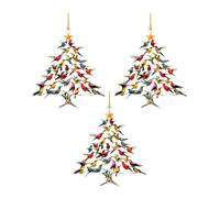 3 decorazioni natalizie colibrì colorate per la casa - ornamento acrilico 2D su entrambi i lati per albero di Natale, finestre, regalo per gli amanti degli uccelli, decorazione natalizia leggera fatta