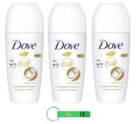 3 deodorante Roll On Advanced Care Cocco, deodorante antitraspirante con noce di cocco, formula delicata con triplo effetto umidità, deodorante 50 ml + portachiavi Beni Culinari gratuito