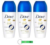 3 deodorante Roll On Advanced Care originali, deodorante antitraspirante con formula con triplo effetto umidità, 50 ml + portachiavi Beni Culinari