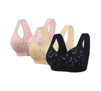 3 di lotto Reggiseno Sportivo Donna Backless Brassiere Anti Cedimenti Reggiseno Traspirante Sport Yoga Push Up Bustier Bra Reggiseno Sexy Full Coverage Femminile Senza Armatura Reggiseno, R, 50