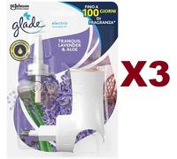 3 DIFFUSORE ELETTRICO GLADE ELECTRIC SCENTED OIL LAVANDA & ALOE + RICARICA 20ML
