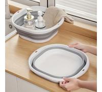 3 Dimensioni Bacino Pieghevole - Bacino Portatile per Mani e Piedi Multifunzione in Plastica con Telaio Design Rettangolare, Realizzato in Materiale Plastico Durevole, Include Secchio per Mocio, Adatt