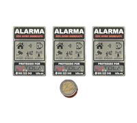 3 Dissuasori Auto Allarme Tdla Sistemi di Sicurezza. 3 etichette adesive in alluminio resistente all'acqua. PORTA FINESTRA BUZON Cartello Videosorveglianza - 7,5X5 cm - Zona Videosorveglianza
