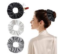 3 elastici per capelli da donna, nascondiglio per denaro da nascondere, con tasca con chiusura lampo, anelli da viaggio per donne, possono contenere oggetti di valore (nero, bianco, grigio)