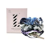 3 elastici per capelli in velluto da donna, con tasca grande e cerniera | Porta coda di cavallo con scomparto segreto, l'originale elastico tascabile nascosto, grande, elastici per capelli