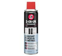 3-EN-UN Tecnica Lubrificante Porte E Finestre Aerosol Compatibile Tutti Metalli, Plastiche E Gomme, Formula Arricchita Al Silicone Ravvivo E Protegge Le Gomme, 250 ml, Incolore