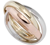 3-er Anello Da Donna IN 585 Oro Giallo Oro Bianco Oro Rosso Tricolor Tre Colori