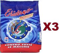3 ERIDANO DETERSIVO LAVATRICE POLVERE CONTRO TUTTE LE MACCHIE 10 MISURINI 750GR