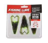 3 esche da pesca a forma di rana con perline sonore e bordi sulle gambe per calci svolazzanti, corpo in morbido TPE per nuoto naturale, adatto per pesci curati (rosa)