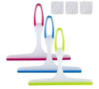 3 estrattori per cabina doccia con 3 ganci adesivi, lavavetri doccia con gancio a parete, estrattore doccia, lama in gomma, pulizia in plastica, raschietto per specchio, bagno, finestra, vetro