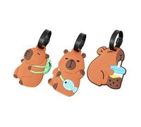 3 etichette per bagagli, graziose etichette per valigie, in silicone, sicure per viaggi, perfette per individuare rapidamente, etichette per bagagli, valigie, carte d'identità, accessori da viaggio