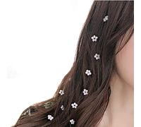 3 extension decorative per capelli lunghi con fiore di cristallo, da donna, con pettine, invisibili, snellenti, accessori per capelli (bianco)
