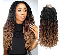 3 extension per capelli ricci morbidi e ricci, stile bohémien, con uncinetto, capelli sintetici finti con gancio, per donne nere (45,7 cm, 99J#)