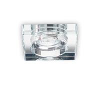 3 Faretti Incasso Quadrato Moderno Blues Alluminio Trasp. 1 Luce Gu10 5W 3000K